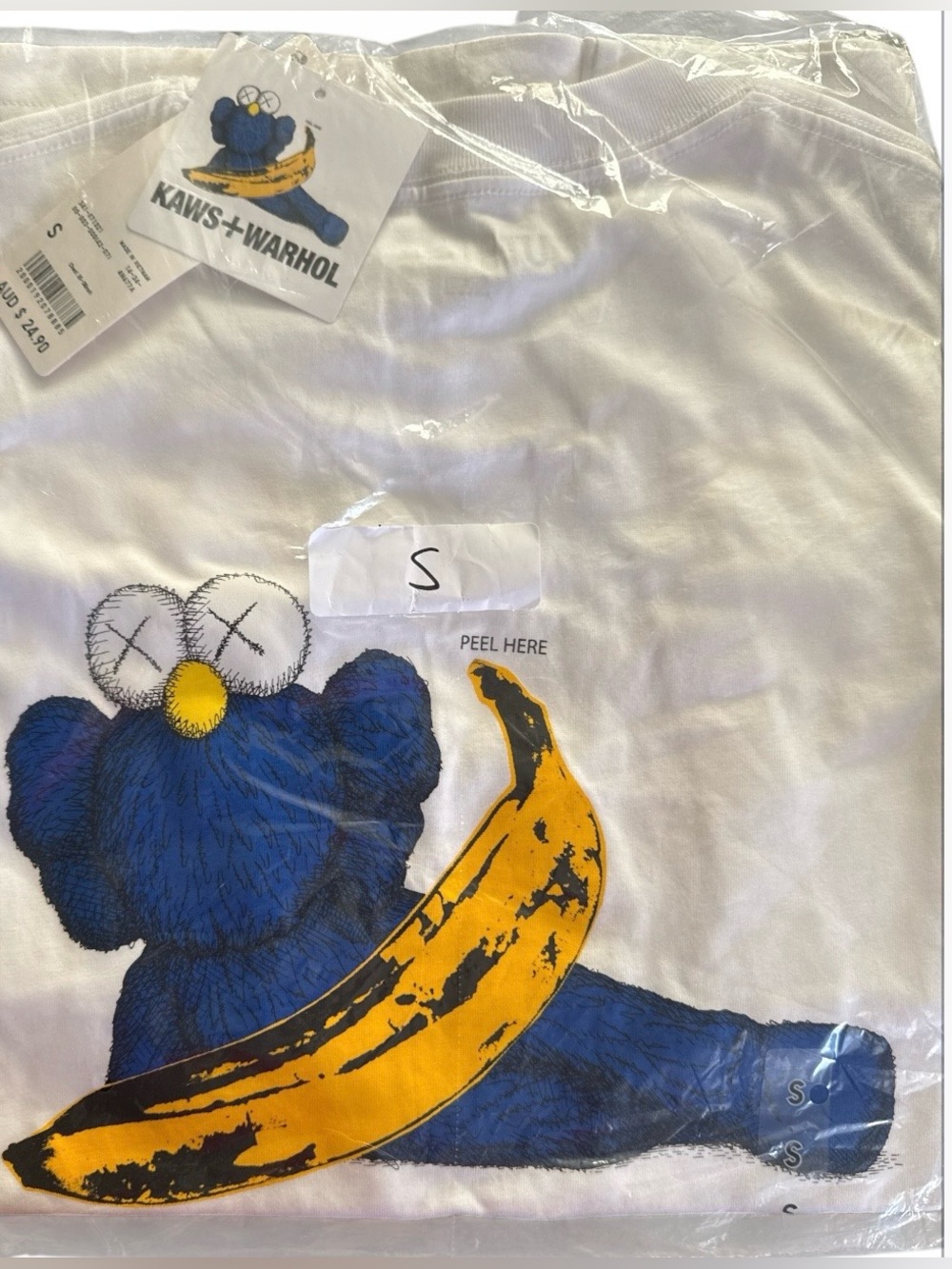 🆕 KAWS x Warhol UNIQLO UT White graphic T-Shirt sz S NEW w tag